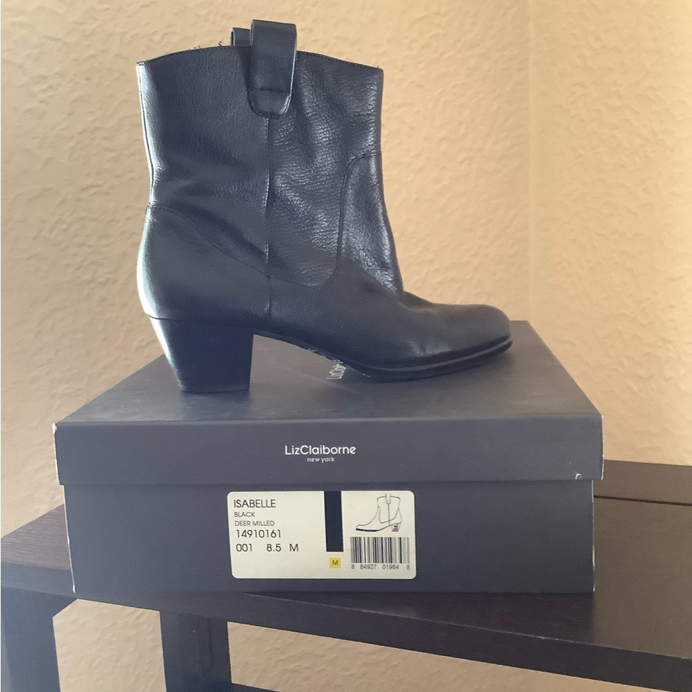 Liz Claiborne Black Leather Boots
